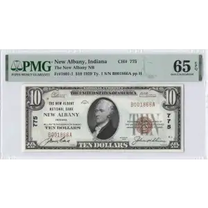 $10 1929 small brown seal. Small National Bank Notes 1801-1