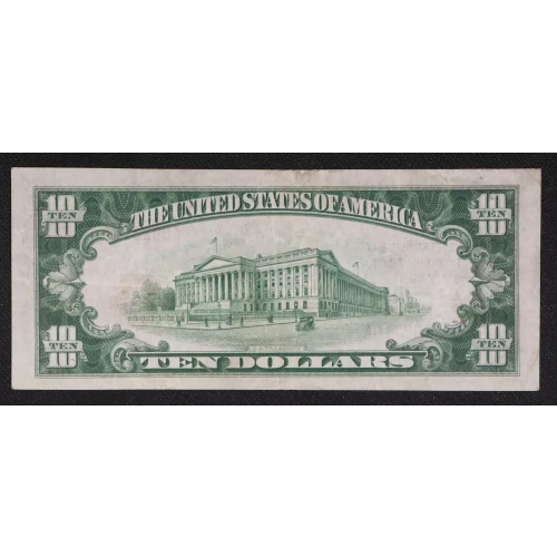 $10 1929 small brown seal. Small National Bank Notes 1801-1 (3)