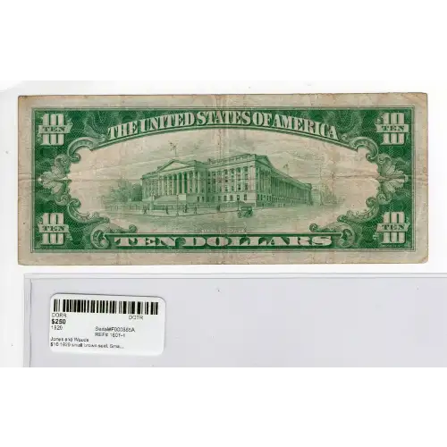$10 1929 small brown seal. Small National Bank Notes 1801-1 (2)
