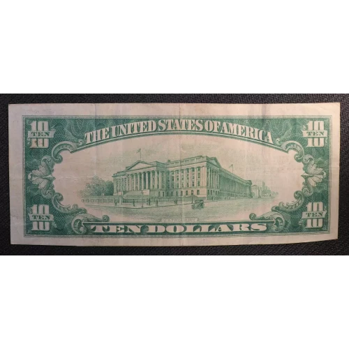 $10 1929 small brown seal. Small National Bank Notes 1801-1 (3)