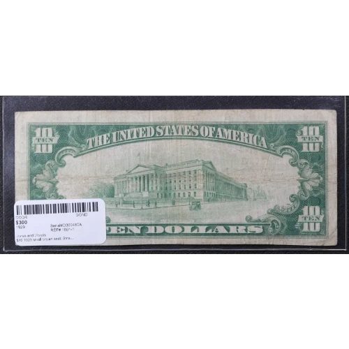 $10 1929 small brown seal. Small National Bank Notes 1801-1 (3)