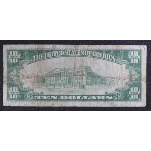 $10 1929 small brown seal. Small National Bank Notes 1801-1