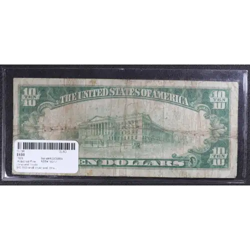 $10 1929 small brown seal. Small National Bank Notes 1801-1 (3)