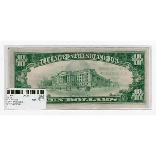$10 1929 small brown seal. Small National Bank Notes 1801-1 (3)
