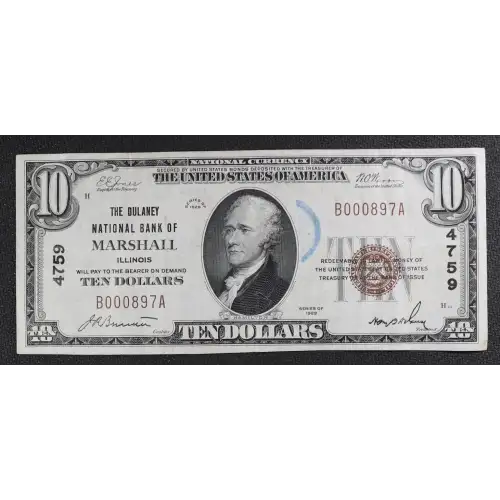 $10 1929 small brown seal. Small National Bank Notes 1801-1 (3)