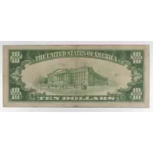 $10 1929 small brown seal. Small National Bank Notes 1801-2