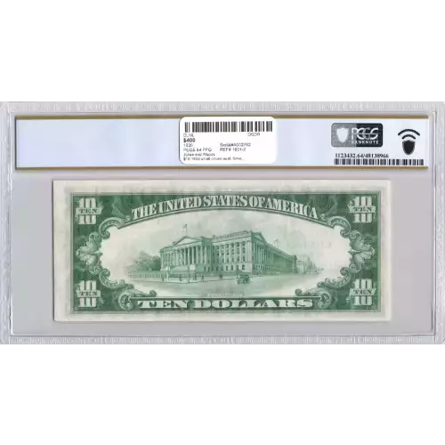 $10 1929 small brown seal. Small National Bank Notes 1801-2 (2)