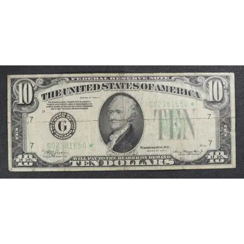 $10 1934-A.  Small Size $10 Federal Reserve Notes 2006-G* (3)