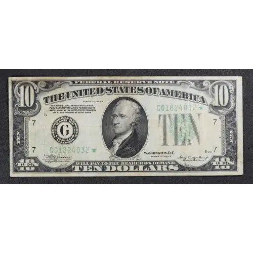 $10 1934-A.  Small Size $10 Federal Reserve Notes 2006-G*