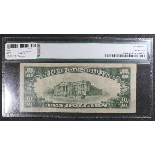 $10 1934-A yellow seal Emergency Notes Issued During WW2 2309