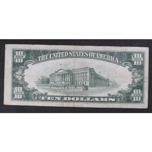 $10 1934-A yellow seal Emergency Notes Issued During WW2 2309 (4)