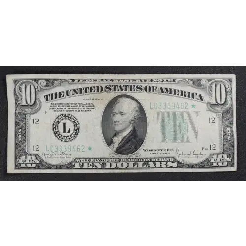 $10 1934-D.  Small Size $10 Federal Reserve Notes 2009-L* (3)