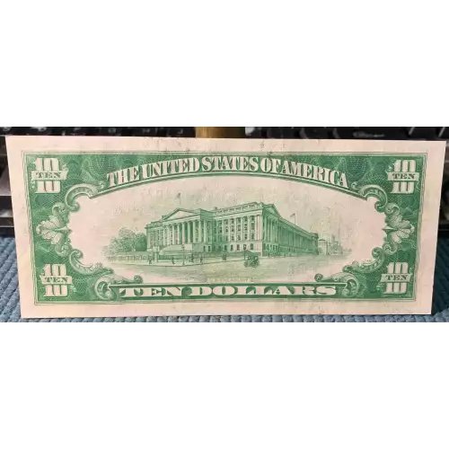 $10 1934 Exists with both light and dark Green seals Small Size $10 Federal Reserve Notes 2004-C