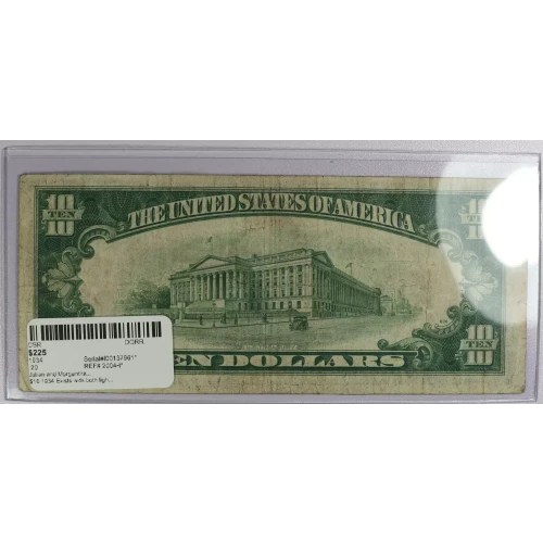 $10 1934 Exists with both light and dark Green seals Small Size $10 Federal Reserve Notes 2004-I* (3)