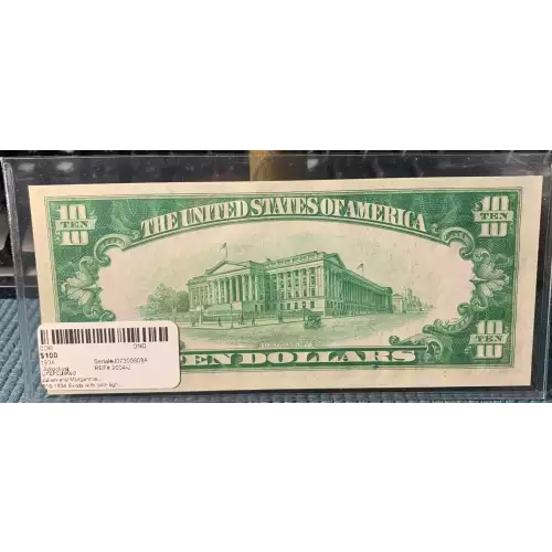 $10 1934 Exists with both light and dark Green seals Small Size $10 Federal Reserve Notes 2004-J (2)