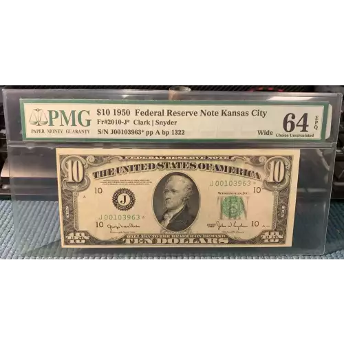 $10 1950  Small Size $10 Federal Reserve Notes 2010-J*