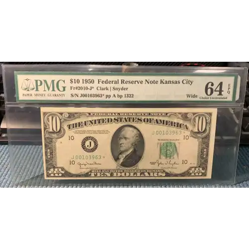 $10 1950  Small Size $10 Federal Reserve Notes 2010-J*