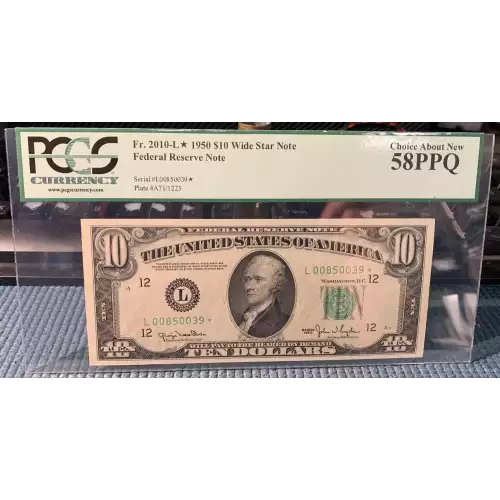 $10 1950  Small Size $10 Federal Reserve Notes 2010-L* (2)