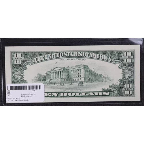 $10 1995 Treasury seal. Small Size $10 Federal Reserve Notes 2032-G* (3)