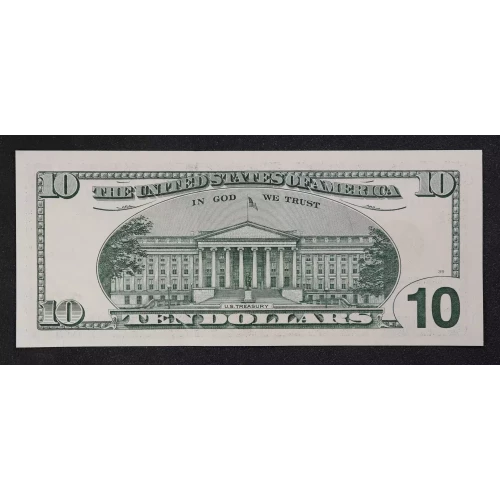 $10 1999 Treasury seal. Small Size $10 Federal Reserve Notes 2034-B* (2)