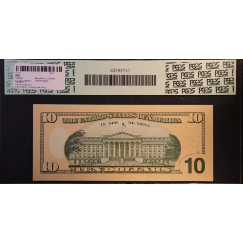 $10 2004-A. Treasury seal. Small Size $10 Federal Reserve Notes 2039-L* (2)