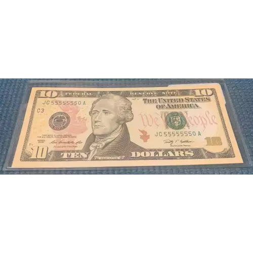 $10 2009 Treasury seal. Small Size $10 Federal Reserve Notes 2041-C (2)
