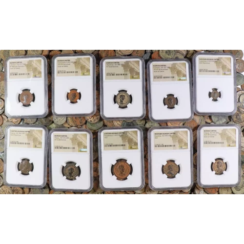 10 Different Ancient Roman Coins in NGC Slabs