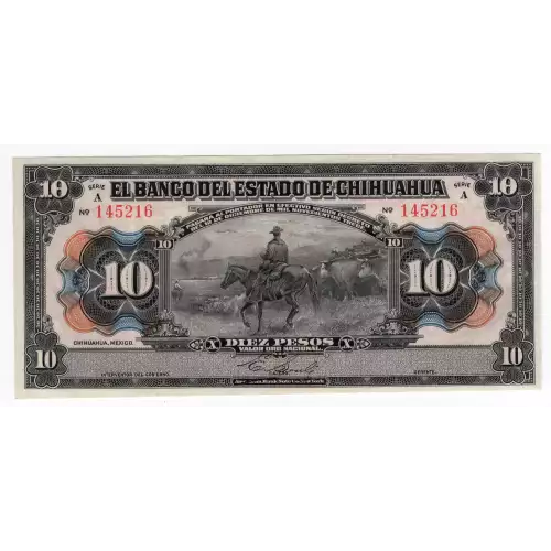 10 Pesos d.1913, DECREE OF 12.12.1913  Mexico S133