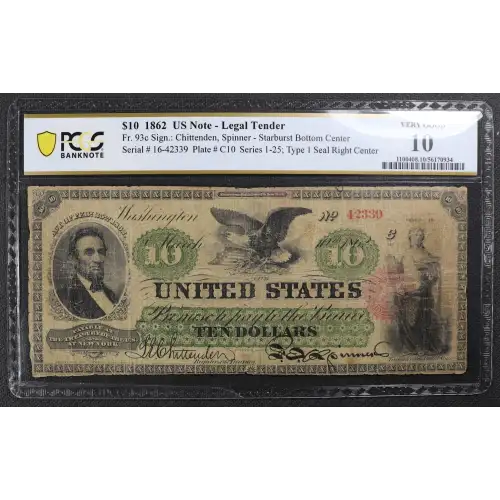 $10 Series 1-25 at right Type 1 right center Legal Tender Issues 93c (2)