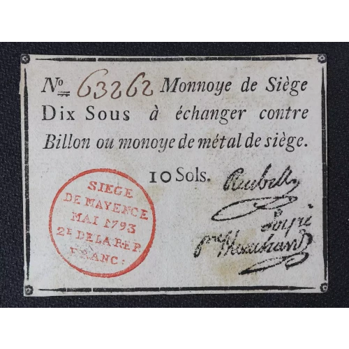 10 Sous May 1793, 1793 SECOND ISSUE  Germany S1476 (2)