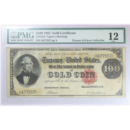 $100 1882 Small Red Gold Certificates 1210
