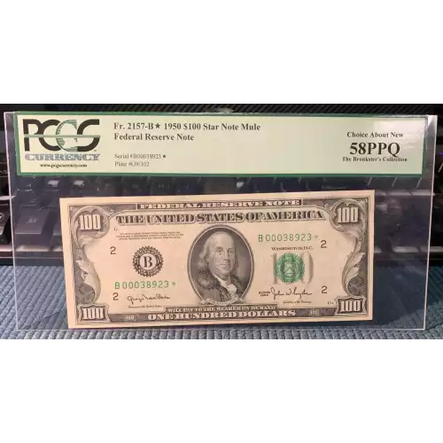 $100 1950  Small Size $100 Federal Reserve Notes 2157-Bm* (2)