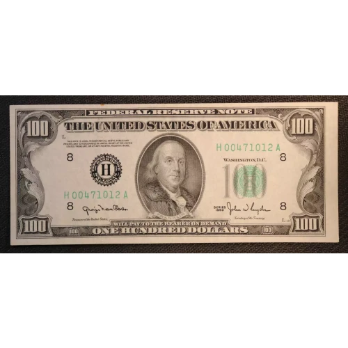 $100 1950  Small Size $100 Federal Reserve Notes 2157-H