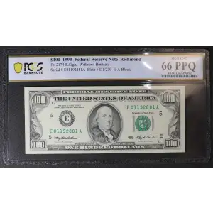$100 1993  Small Size $100 Federal Reserve Notes 2174-E (2)