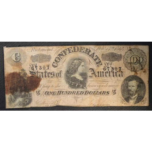 $100   Issues of the Confederate States of America CS-65 (2)