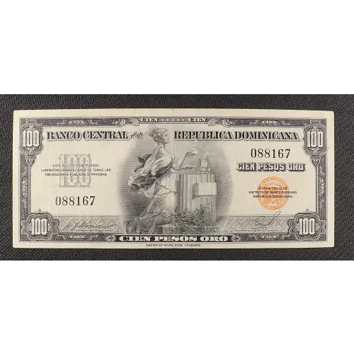 100 Pesos Oro ND (1947-1950), 1947 ND Issue s. Specimen Dominican Republic 65 (2)