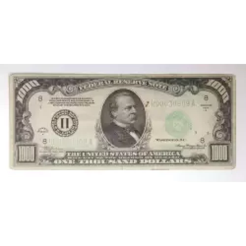 $1,000 1934  High Denomination Notes 2211-H