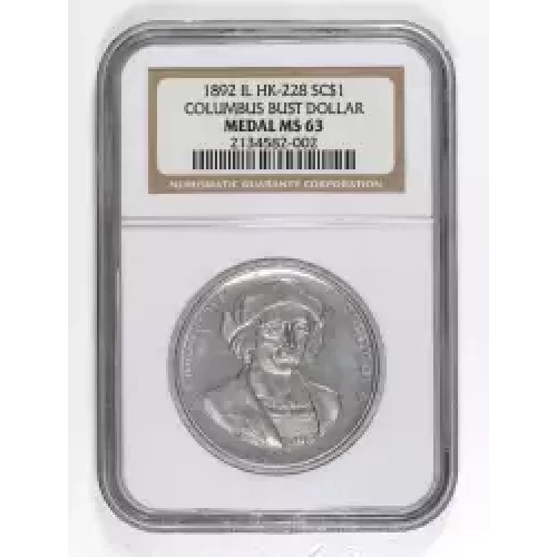 1892 IL COLUMBUS BUST DOLLAR WORLD'S COLUMBIAN EXPO 