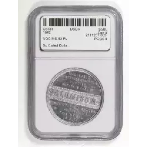 1892 IL NEW METAL ALUMINUM $ WORLD'S COLUMBIAN EXPO PL