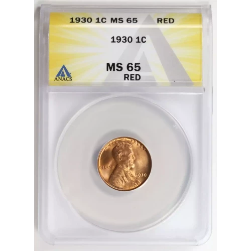 1930 Wheat Cent ANACS MS65RD 