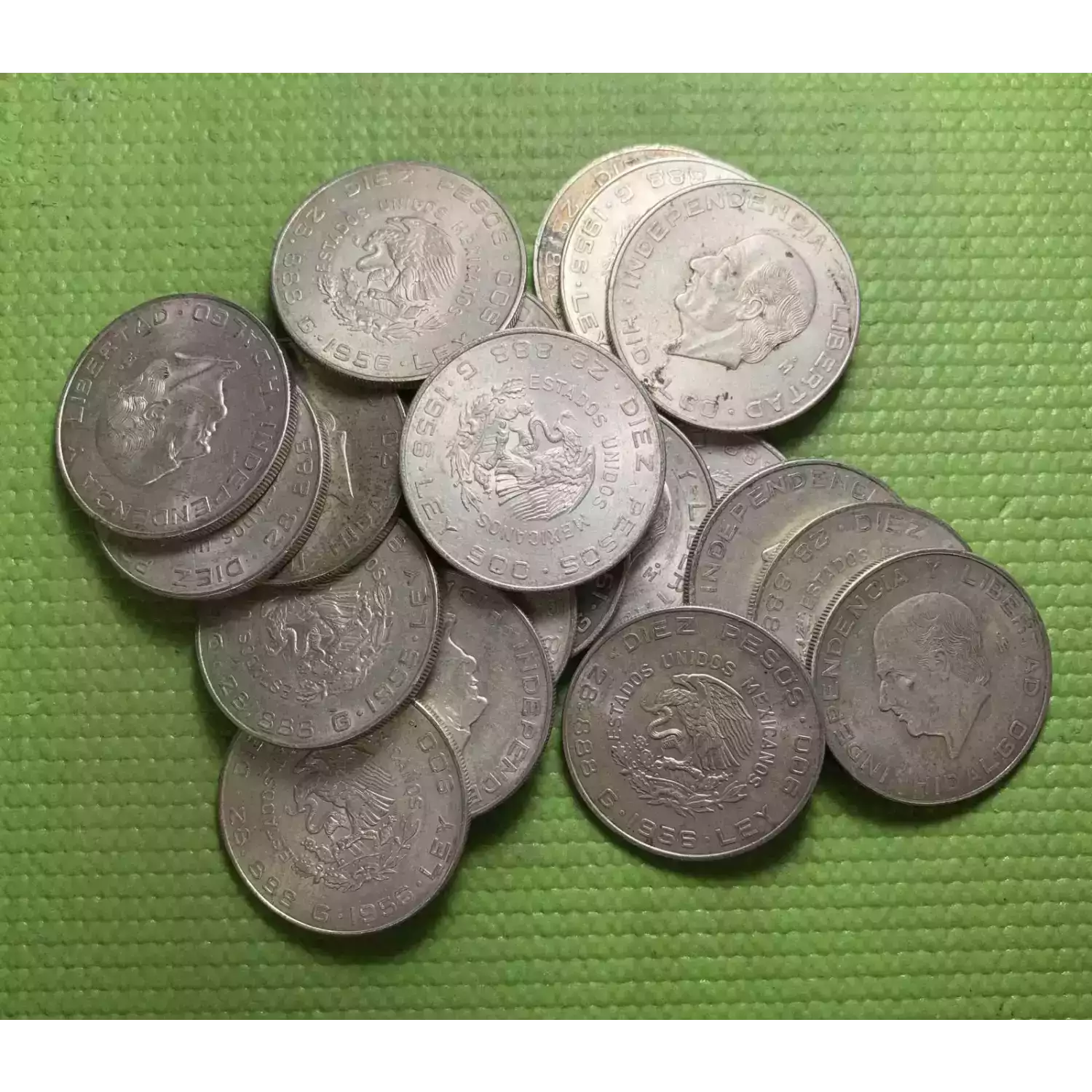 1955 - 1957 Mexico Silver Hidalgo 5 Pesos