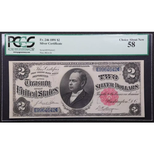 $2 1891 Small Red Silver Certificates 246