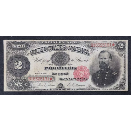 $2 1891 Small Red Treasury or Coin Notes 357 (2)