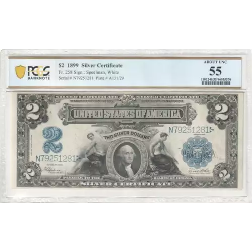 $2 1899 Blue Silver Certificates 258 (2)