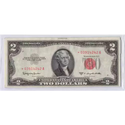 $2 1953-C red seal. Small Legal Tender Notes 1512*