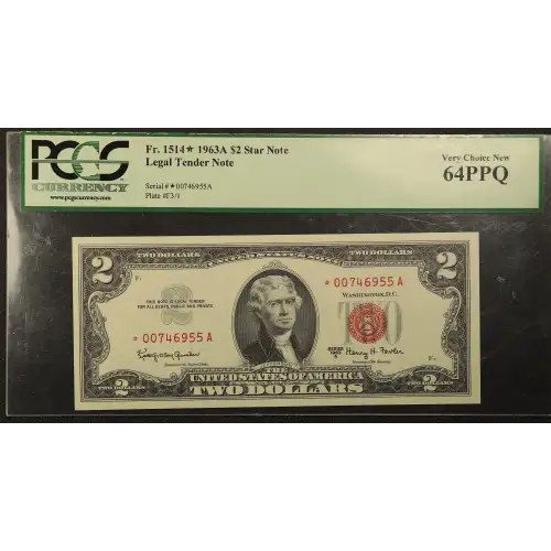 $2 1963-A red seal. Small Legal Tender Notes 1514*