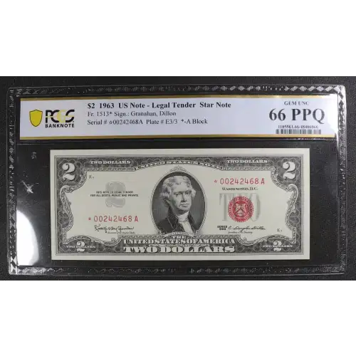 $2 1963 red seal. Small Legal Tender Notes 1513*