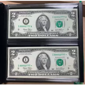 $2 2003 Green seal Small Size $2 Federal Reserve Notes 1937-I* (3)
