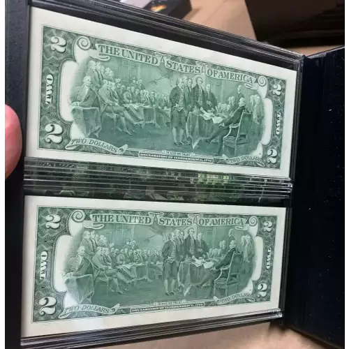 $2 2003 Green seal Small Size $2 Federal Reserve Notes 1937-I* (2)