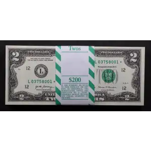 $2 2013 Green seal Small Size $2 Federal Reserve Notes 1940-L* (3)